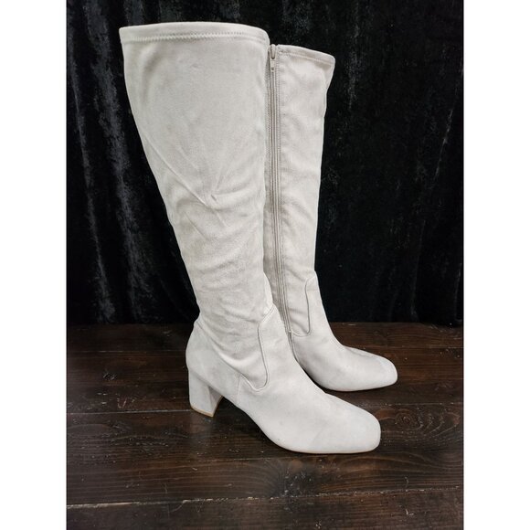 Nordstrom Rack Nalla Gray Suede Knee Boots/Sz. 13M - Picture 1 of 8